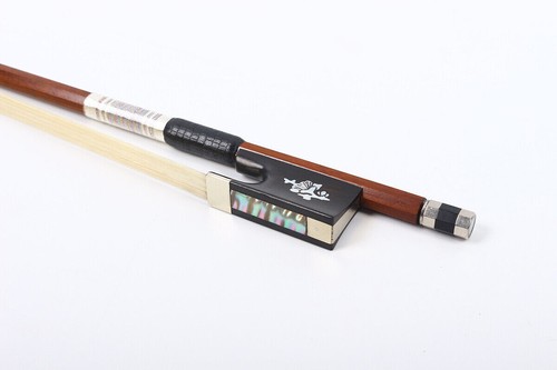 Violin Bow Brazilwood stick 4/4 violin bows Natural Bow Hair Flower Inlay - Picture 6 of 6