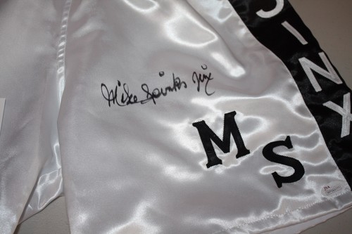 MICHAEL SPINKS SIGNIERTE INDIVIDUELLE BOXKOFFER EHEMALIGER CHAMPION "JINX" JSA ZEUGE  - Bild 2 von 4
