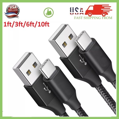 1/3 Pack 1/3/6/10Ft USB to Type-C Cable Fast Charger Charging Data Sync Cord LOT - Picture 36 of 110