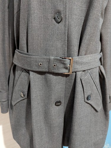 ESCADA SPORT grey Trench Coat Women’s M-L. Belted Luxury Elegant - Picture 5 of 13