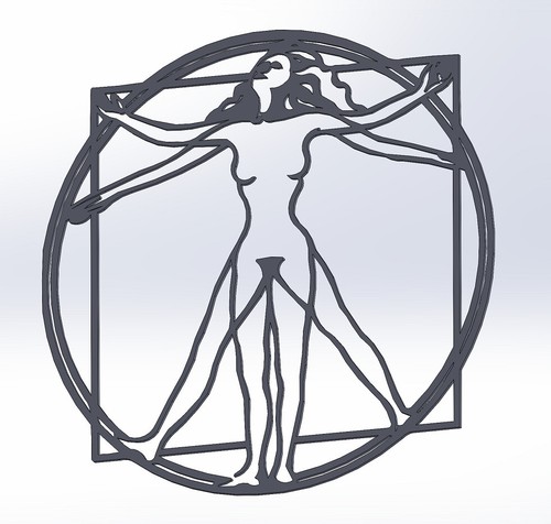 10 DXF file CNC Da Vinci Human Silhouette Industrial Vitruvian Man Icons Nr.5150 - Picture 23 of 24