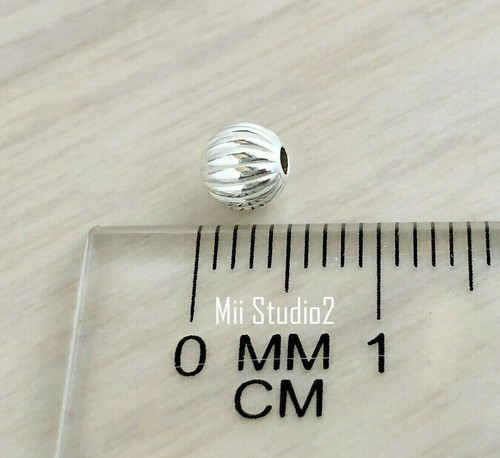 30pcs 5mm Sterling silver Corrugated Bead Spacer S21s - Picture 2 of 2