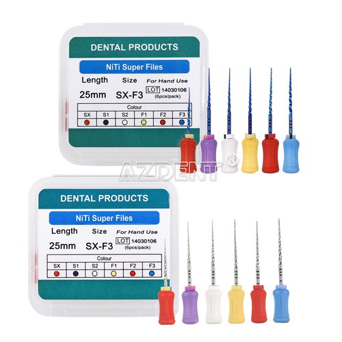 Mode AZDENT Lime Endodontique Dentaire Canal Racine Utilisation Main /Niti Super Lime Rotative 25mm