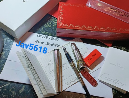 CARTIER DIABOLO FOUNTAIN PEN GRAIN D'ORGE GOLD,SPECIAL EDITION PASHA RARE,NEW,💎 - Picture 6 of 21