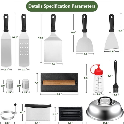 Griddle Accessories Kit Flat Top Griddle Cooking Accessory Set for Blackstone - Picture 3 of 12