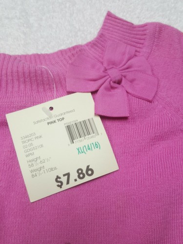 Girls George Pink Short Sleeve Sweater With Bow - Picture 2 of 5