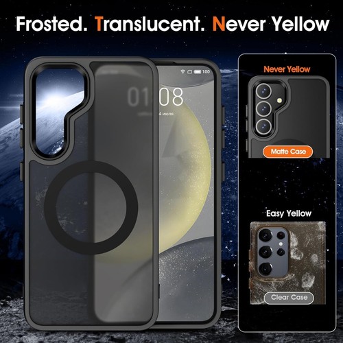 MAGSAFE Case For Samsung Galaxy S25+ / S25 Ultra Black Magnetic Ring Phone Cover - Picture 2 of 12