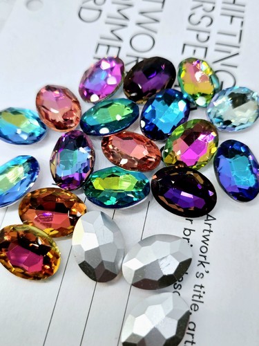 20pcs 13x18mm Oval Rainbow Mix Glue ON Glass Crystals, Rhinestones Fancy Stones - Picture 10 of 10