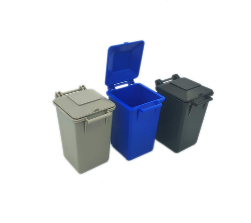 Automotive Garbage Can Set 3 Color ABS Plastic Small Trash Can Garbage Truck Toy