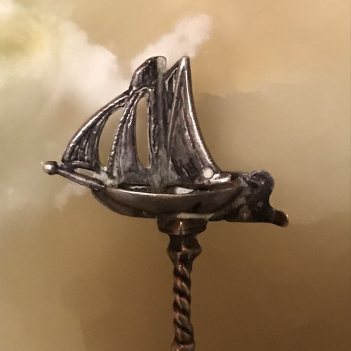Musealer Silber Löffel Rattenschwanzlöffel mit Seegelschiff - Bild 4 von 11