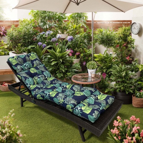 Outdoor Chaiselongue Kissen Set Auflagen Stuhl Sitz Rücken Kissen Auflage Terrassenmöbel Neu - Bild 33 von 55