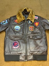 Tom Cruise Top Gun Genuine Leather Jacket for Men Bomber Aviator with Fur Collar