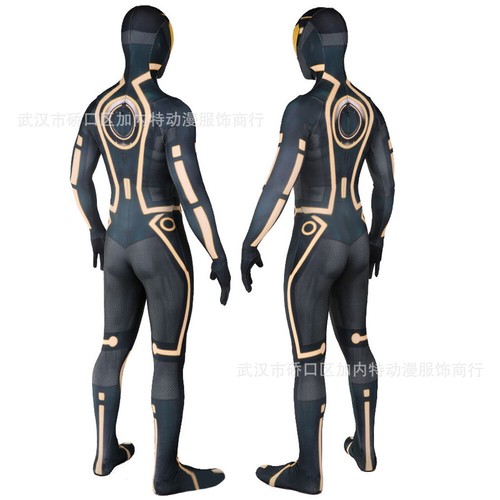 Tron Legacy Jumpsuit Sam Flynn Cosplay Costume Superhero Bodysuit Halloween Prop - Picture 7 of 11