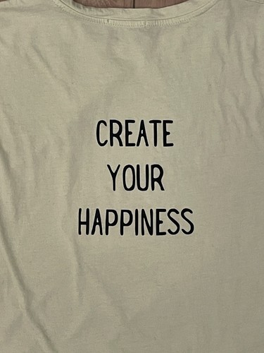 Zutter USA-Women's Large-Yellow-Cropped T Shirt-Create Your Happiness-Happy Face - Picture 7 of 7