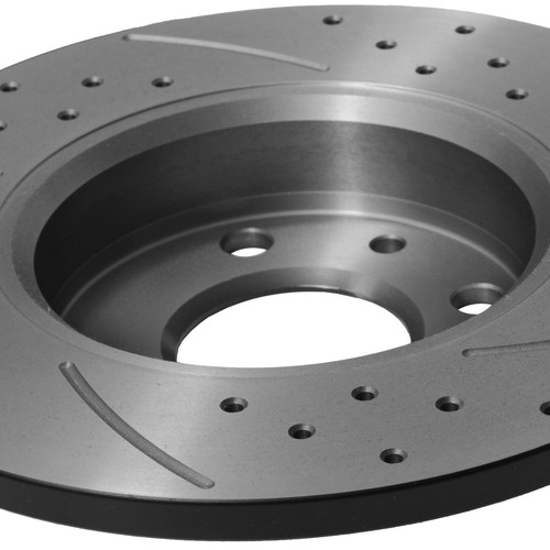 PAR DE DISCOS DE FRENO RANURADOS PERFORADOS TRASEROS 240 MM PARA FIAT 500 ABARTH 500 595 695 08+ - Imagen 7 de 9