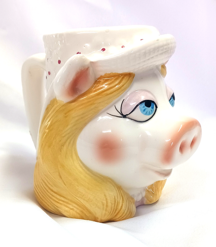 MUPPETS MISS PIGGY FIGURAL CERAMIC MUG 4 INCH TALL TASTESETTER SIGMA VINTAGE - Picture 6 of 13