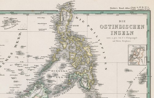 Antique Map "Die Ostindischen Inseln" (Southeast Asia) Stieler - Berghaus, 1870 - Picture 4 of 10