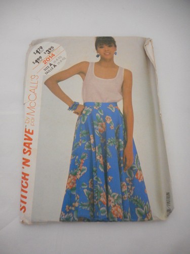 Vintage McCall's Skirt top sewing Pattern 2014 Sz 6/8/10 from 1980s - Picture 1 of 2
