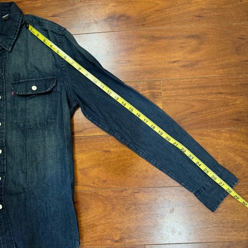 Levi's Distressed klassisches Medium Wash Denim Freizeit-Knopfshirt Western Größe S - Bild 11 von 12