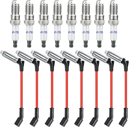 41-110 Iridium Spark Plugs and 48322 Spark Plug Wires Compatible with 5.3 6.0L 6 - Picture 11 of 12