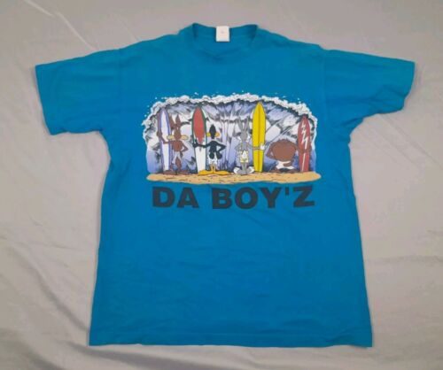 Looney Tunes Vintage 90s Surf Surfing Da Boyz Wave Herren Xl Blau Einzelnaht