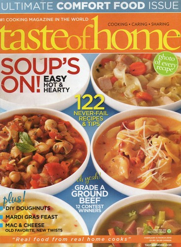 TASTE OF HOME February/March 2010 Soup Recipes DIY Doughnuts Comford Food Issue - Picture 1 of 3