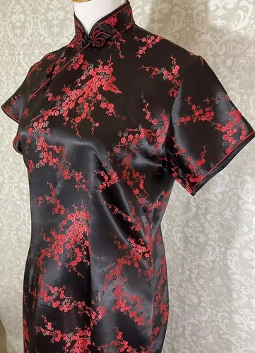 Abito donna VINTAGE JIN FENG 40 medio fiori di ciliegio orientale tradizionale - Foto 2 di 9