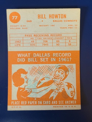 1963 Topps Football Cards Complete Your Set You Pick Choose Each #1 - 170 - Picture 151 of 329