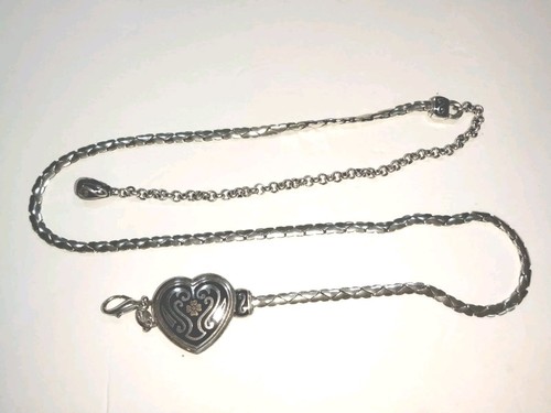 Brighton HEART BELT Black Gold Silver Plate Chain Link Size Medium VINTAGE - Picture 4 of 4