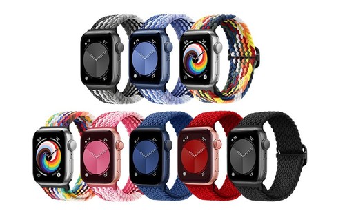 Adjustable Braided Nylon Straps for Apple Watch 8 7 6 SE 5 4 3 2 - 32 colours!!!