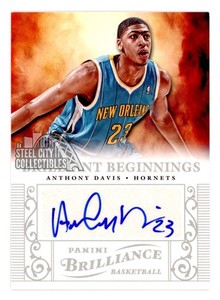 Anthony Davis 2012-13 Panini Brilliance Brilliant Beginnings Autograph Card #5