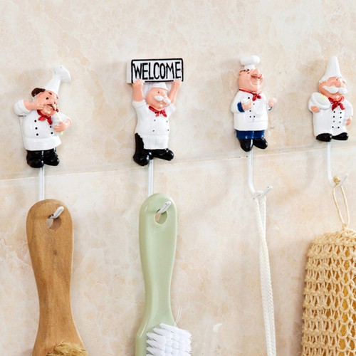 4 Pcs Adhesive Bathroom Hooks Kitchen Hanger Household Resin Holder - Picture 8 of 11