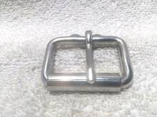 Short Silver Shiny Solid Metal Roller Replacement Belt Buckle Great Condition