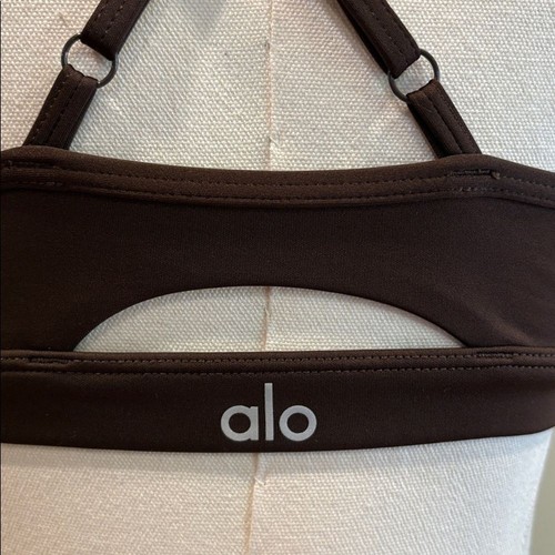 Reggiseno ALO Yoga Marrone Scuro Airlift Intrigo Taglia Small Usato in Ottime Condizioni - Foto 4 di 7