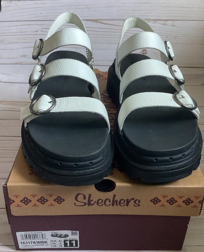 Skechers Jammers Lite Poppin' 2.0 Women's White Strappy Chunky Sandals Size 11 - Picture 11 of 12