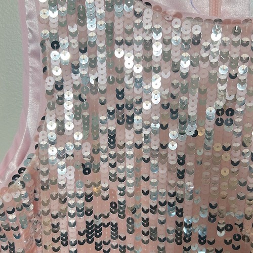 NEW Milly Minis pink silver sequin Angular Shift Dress - Picture 4 of 11