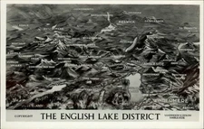 RPPC Rydal England United Kingdom Map English Lake District real photo postcard