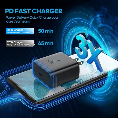 45W USB-C Super Fast Wall Charger 4 In 1 Cable For Samsung iPhone Google Motorol - Picture 10 of 21