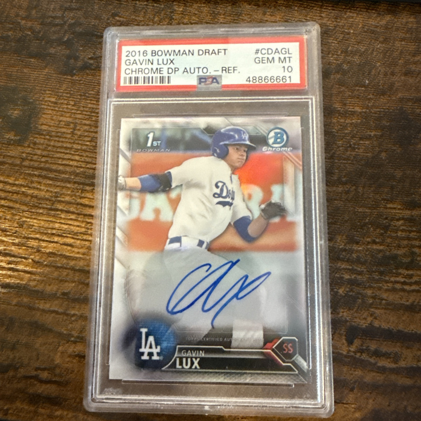 2016 Bowman Draft Gavin Lux Chrome Dp Auto Refractor #CDAGL /499