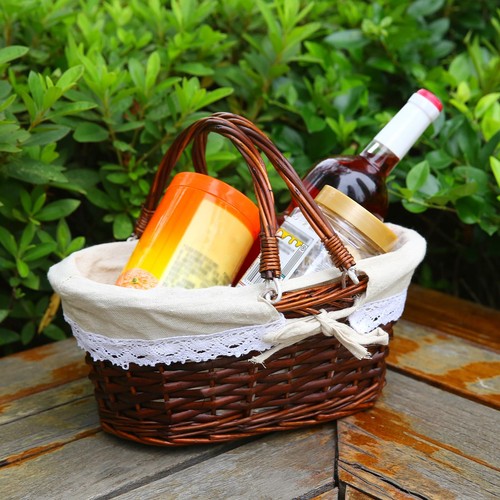 Eco Friendly Rattan Picnic Basket with Folding Handle Portable Storage Gift for - Picture 12 of 12