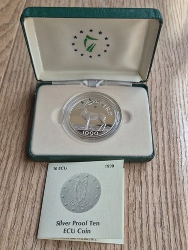 1990 Ireland Silver Proof 10 ECU Coin 28g LOT 2
