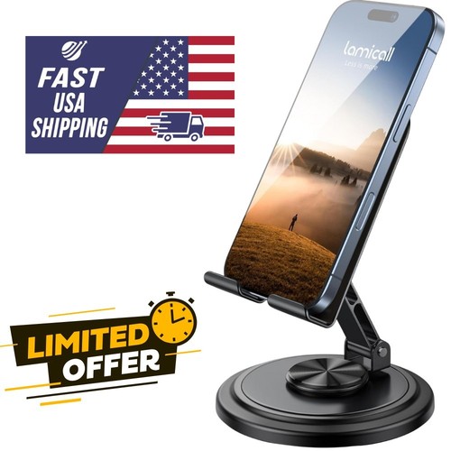 Adjustable Phone Stand for Desk – 360 Rotating Foldable Cell Phone Holder... - 第 1/9 張圖片