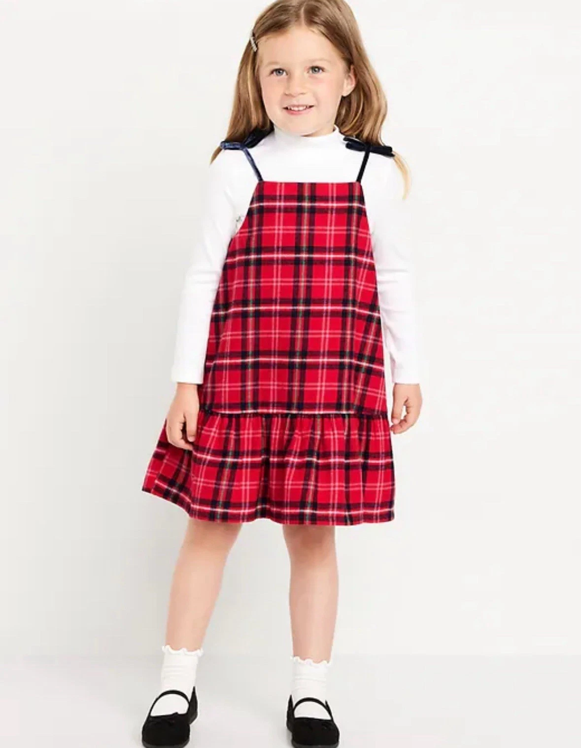 Old Navy Girls Jumper Dress Red Cotton Waist Youth 4T