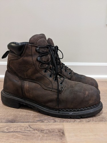 Red Wing Arbeitsstiefel braun Leder Stahlkappe Stil 4433 Größe 8,5 Weite E2