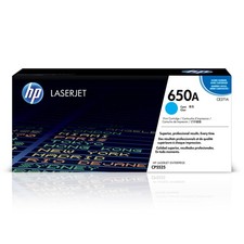 HP 650A Cyan Toner Cartridge  Works Color Laserjet Enterprise CP5525 Series  C