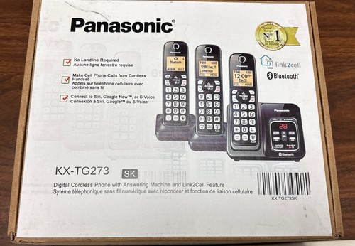Panasonic KX-TG273SK Bluetooth Schnurloses Telefon mit Anrufbeantworter -3 Mobilteile - Bild 1 von 1