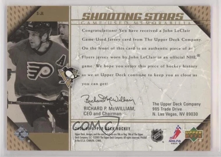 2005-06 Upper Deck Shooting Stars Game-Used Memorabilia John LeClair #S-JL - Image 2 of 2