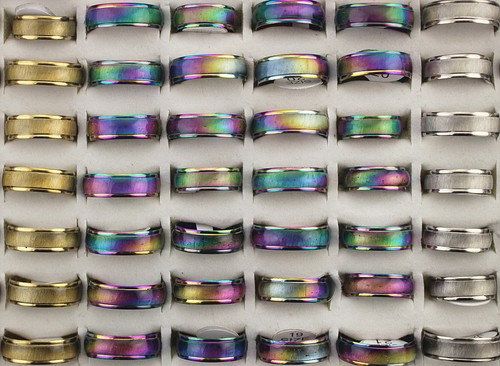 34pcs Wholesale Lots Fashion Cat's-eye stone Jewellery Stainless Steel Men Rings
