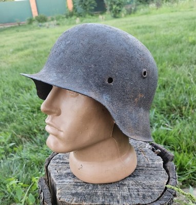 WWⅡドイツ軍/M42 helmet【実物】 WWII ドイツ軍(WH/WSS) M42 スティール・ヘルメット/ブラック