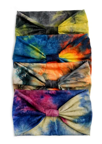 Womens Bandana Wide Knotted Headband Hairband Hair Tie Dye Turban 800 - Picture 21 of 41